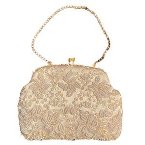 Safco White Sequined Bridal Evening Bag